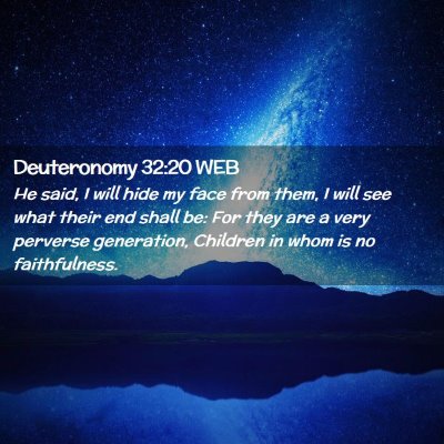 Picture 02 - Deuteronomy 32:20 WEB - He said, I will hide my face from them, I will - Bible Verse Picture