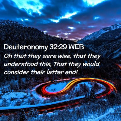 Picture 02 - Deuteronomy 32:29 WEB - Oh that they were wise, that they understood - Bible Verse Picture
