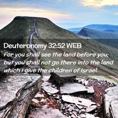 Picture 02 - Deuteronomy 32:52 WEB - For you shall see the land before you; but you - Bible Verse Picture