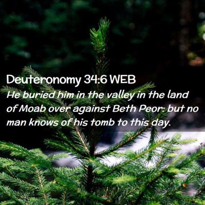 Picture 02 - Deuteronomy 34:6 WEB - He buried him in the valley in the land of Moab - Bible Verse Picture