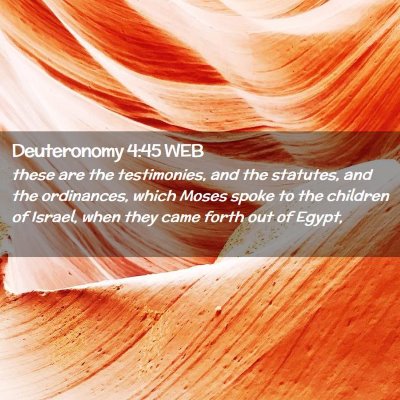 Picture 02 - Deuteronomy 4:45 WEB - these are the testimonies, and the statutes, and - Bible Verse Picture