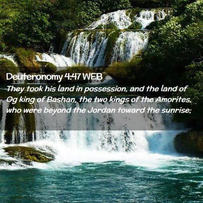 Picture 02 - Deuteronomy 4:47 WEB - They took his land in possession, and the land of - Bible Verse Picture