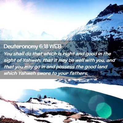 Picture 02 - Deuteronomy 6:18 WEB - You shall do that which is right and good in the - Bible Verse Picture