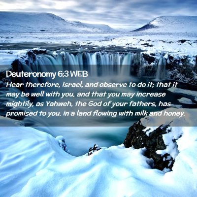 Picture 02 - Deuteronomy 6:3 WEB - Hear therefore, Israel, and observe to do it; - Bible Verse Picture