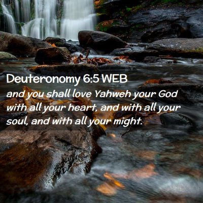 Picture 02 - Deuteronomy 6:5 WEB - and you shall love Yahweh your God with all your - Bible Verse Picture