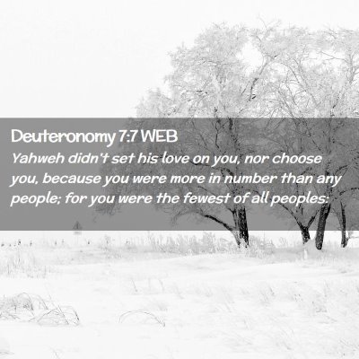 Picture 02 - Deuteronomy 7:7 WEB - Yahweh didn't set his love on you, nor choose - Bible Verse Picture