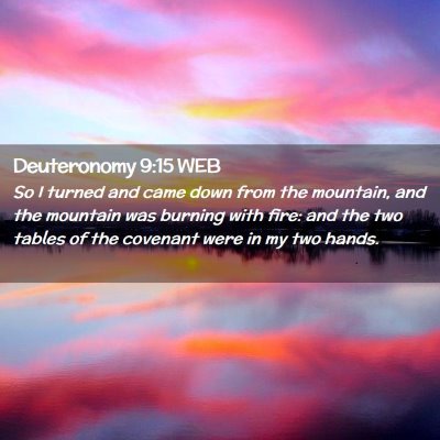 Picture 02 - Deuteronomy 9:15 WEB - So I turned and came down from the mountain, and - Bible Verse Picture
