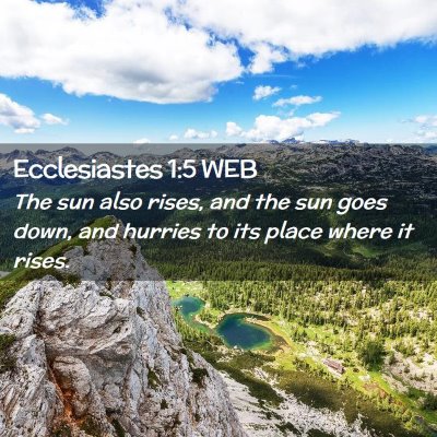 Picture 02 - Ecclesiastes 1:5 WEB - The sun also rises, and the sun goes down, and - Bible Verse Picture