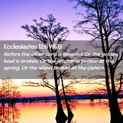Picture 02 - Ecclesiastes 12:6 WEB - Before the silver cord is severed, Or the golden - Bible Verse Picture