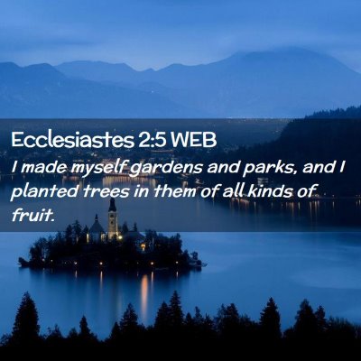 Picture 02 - Ecclesiastes 2:5 WEB - I made myself gardens and parks, and I planted - Bible Verse Picture