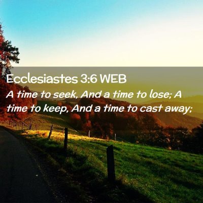 Picture 02 - Ecclesiastes 3:6 WEB - A time to seek, And a time to lose; A time to - Bible Verse Picture