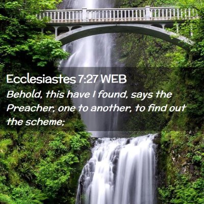 Picture 02 - Ecclesiastes 7:27 WEB - Behold, this have I found, says the Preacher, one - Bible Verse Picture