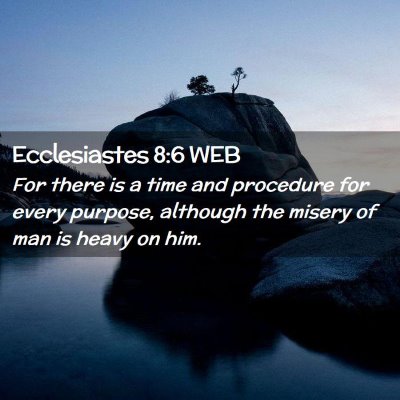 Picture 02 - Ecclesiastes 8:6 WEB - For there is a time and procedure for every - Bible Verse Picture