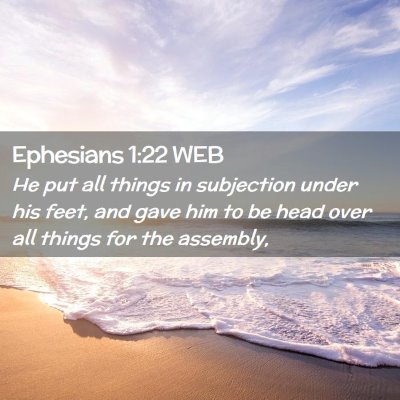 Picture 02 - Ephesians 1:22 WEB - He put all things in subjection under his feet, - Bible Verse Picture