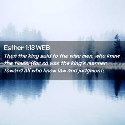 Picture 02 - Esther 1:13 WEB - Then the king said to the wise men, who knew the - Bible Verse Picture