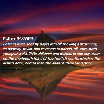 Picture 02 - Esther 3:13 WEB - Letters were sent by posts into all the king's - Bible Verse Picture