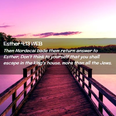 Picture 02 - Esther 4:13 WEB - Then Mordecai bade them return answer to Esther, - Bible Verse Picture