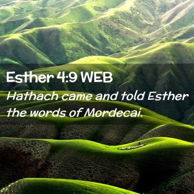 Picture 02 - Esther 4:9 WEB - Hathach came and told Esther the words of - Bible Verse Picture