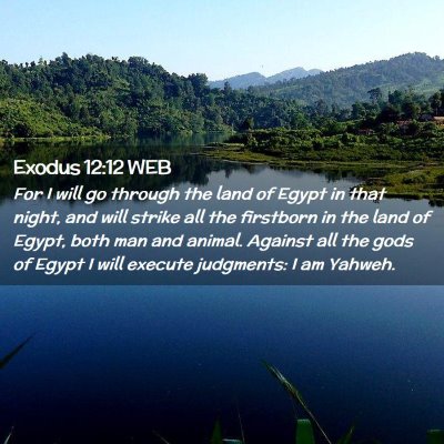 Picture 02 - Exodus 12:12 WEB - For I will go through the land of Egypt in that - Bible Verse Picture