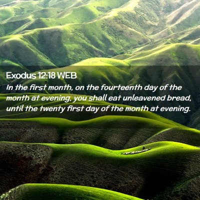 Picture 02 - Exodus 12:18 WEB - In the first month, on the fourteenth day of the - Bible Verse Picture