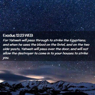 Picture 02 - Exodus 12:23 WEB - For Yahweh will pass through to strike the - Bible Verse Picture