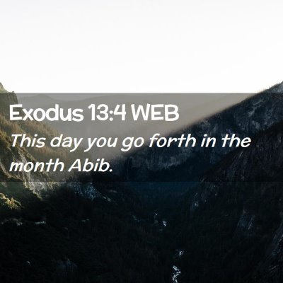 Picture 02 - Exodus 13:4 WEB - This day you go forth in the month - Bible Verse Picture