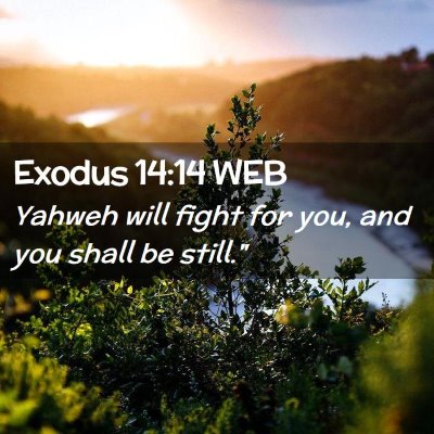 Picture 02 - Exodus 14:14 WEB - Yahweh will fight for you, and you shall be - Bible Verse Picture