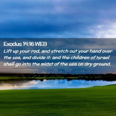Picture 02 - Exodus 14:16 WEB - Lift up your rod, and stretch out your hand over - Bible Verse Picture
