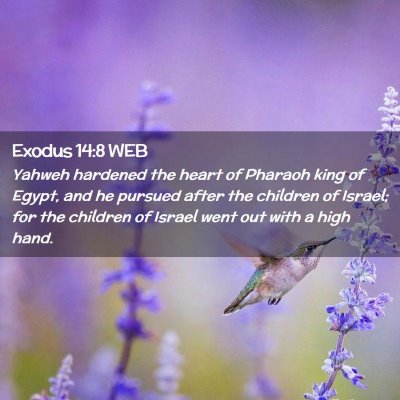 Picture 02 - Exodus 14:8 WEB - Yahweh hardened the heart of Pharaoh king of - Bible Verse Picture