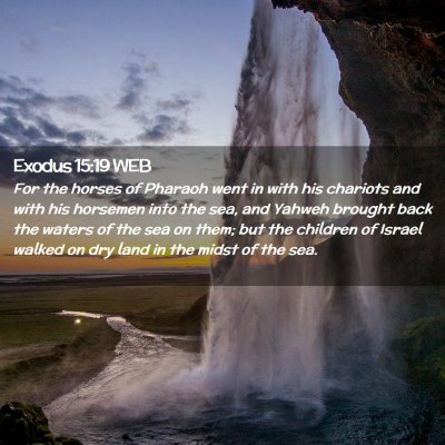 Picture 02 - Exodus 15:19 WEB - For the horses of Pharaoh went in with his - Bible Verse Picture
