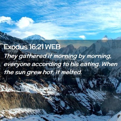 Picture 02 - Exodus 16:21 WEB - They gathered it morning by morning, everyone - Bible Verse Picture