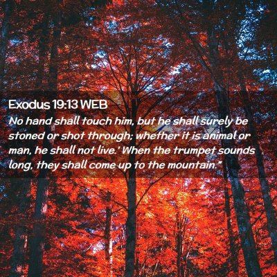 Picture 02 - Exodus 19:13 WEB - No hand shall touch him, but he shall surely be - Bible Verse Picture