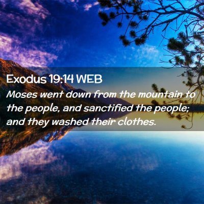 Picture 02 - Exodus 19:14 WEB - Moses went down from the mountain to the people, - Bible Verse Picture