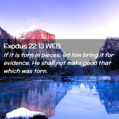 Picture 02 - Exodus 22:13 WEB - If it is torn in pieces, let him bring it for - Bible Verse Picture
