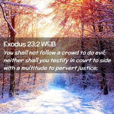 Picture 02 - Exodus 23:2 WEB - You shall not follow a crowd to do evil; neither - Bible Verse Picture