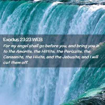 Picture 02 - Exodus 23:23 WEB - For my angel shall go before you, and bring you - Bible Verse Picture