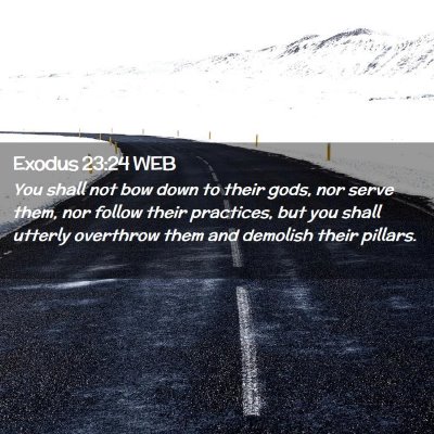 Picture 02 - Exodus 23:24 WEB - You shall not bow down to their gods, nor serve - Bible Verse Picture