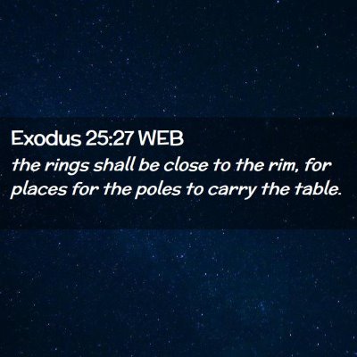 Picture 02 - Exodus 25:27 WEB - the rings shall be close to the rim, for places - Bible Verse Picture