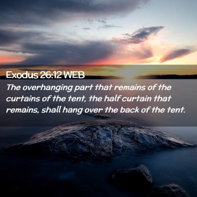 Picture 02 - Exodus 26:12 WEB - The overhanging part that remains of the curtains - Bible Verse Picture