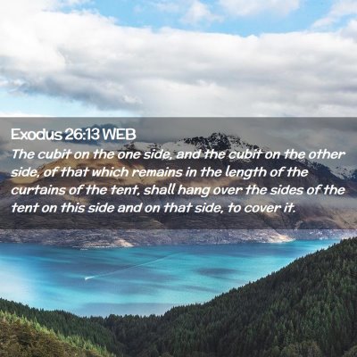 Picture 02 - Exodus 26:13 WEB - The cubit on the one side, and the cubit on the - Bible Verse Picture