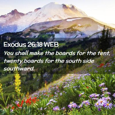 Picture 02 - Exodus 26:18 WEB - You shall make the boards for the tent, twenty - Bible Verse Picture