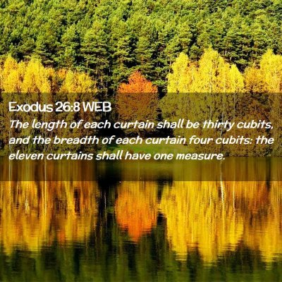 Picture 02 - Exodus 26:8 WEB - The length of each curtain shall be thirty - Bible Verse Picture