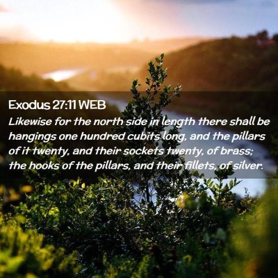 Picture 02 - Exodus 27:11 WEB - Likewise for the north side in length there shall - Bible Verse Picture