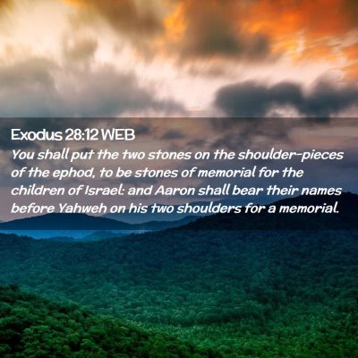 Picture 02 - Exodus 28:12 WEB - You shall put the two stones on the - Bible Verse Picture