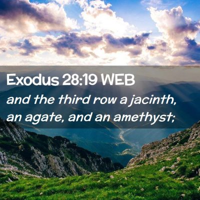 Picture 02 - Exodus 28:19 WEB - and the third row a jacinth, an agate, and an - Bible Verse Picture