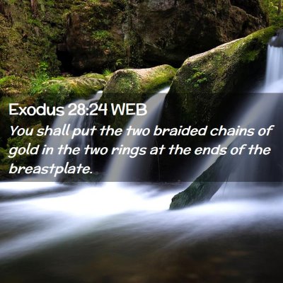 Picture 02 - Exodus 28:24 WEB - You shall put the two braided chains of gold in - Bible Verse Picture