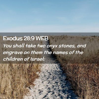 Picture 02 - Exodus 28:9 WEB - You shall take two onyx stones, and engrave on - Bible Verse Picture