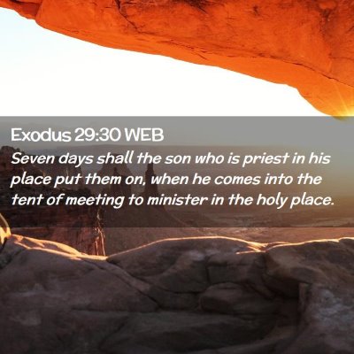 Picture 02 - Exodus 29:30 WEB - Seven days shall the son who is priest in his - Bible Verse Picture