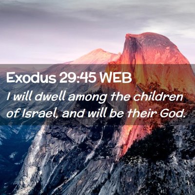 Picture 02 - Exodus 29:45 WEB - I will dwell among the children of Israel, and - Bible Verse Picture