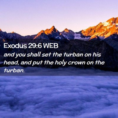Picture 02 - Exodus 29:6 WEB - and you shall set the turban on his head, and put - Bible Verse Picture